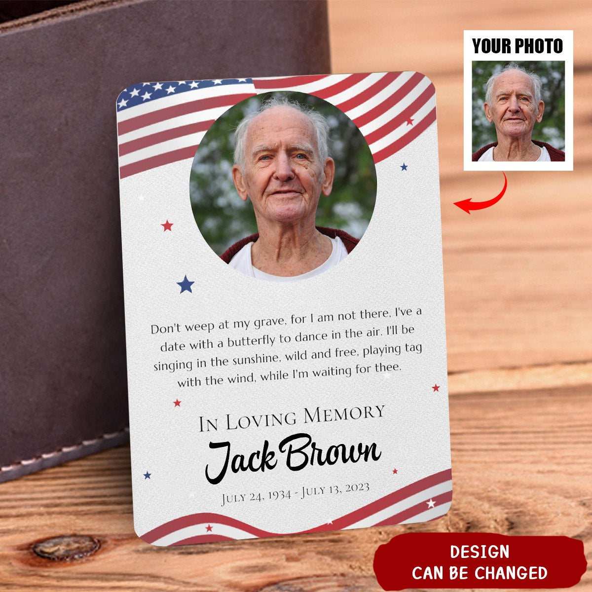 In Loving Memory Gift - Personalized Aluminum Wallet Card