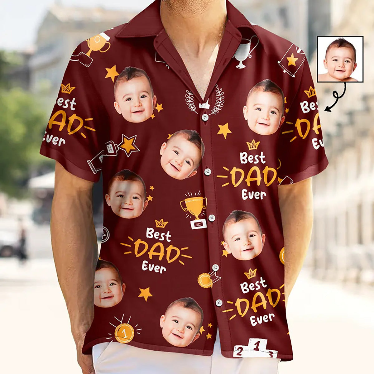 Personalized Photo Best Papa Ever Hawaiian Shirt, Father's Day Gift
