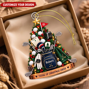 Personalized Golf Ornament, Teeing Up Christmas Cheer Holiday Keepsake