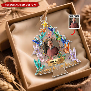 Custom Photo Hummingbird Memorial Ornament, Christmas Keepsake