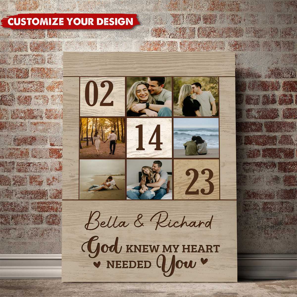 Personalized Couple Photo Collage Gift for Him Gift for Her, Wedding Gift Poster