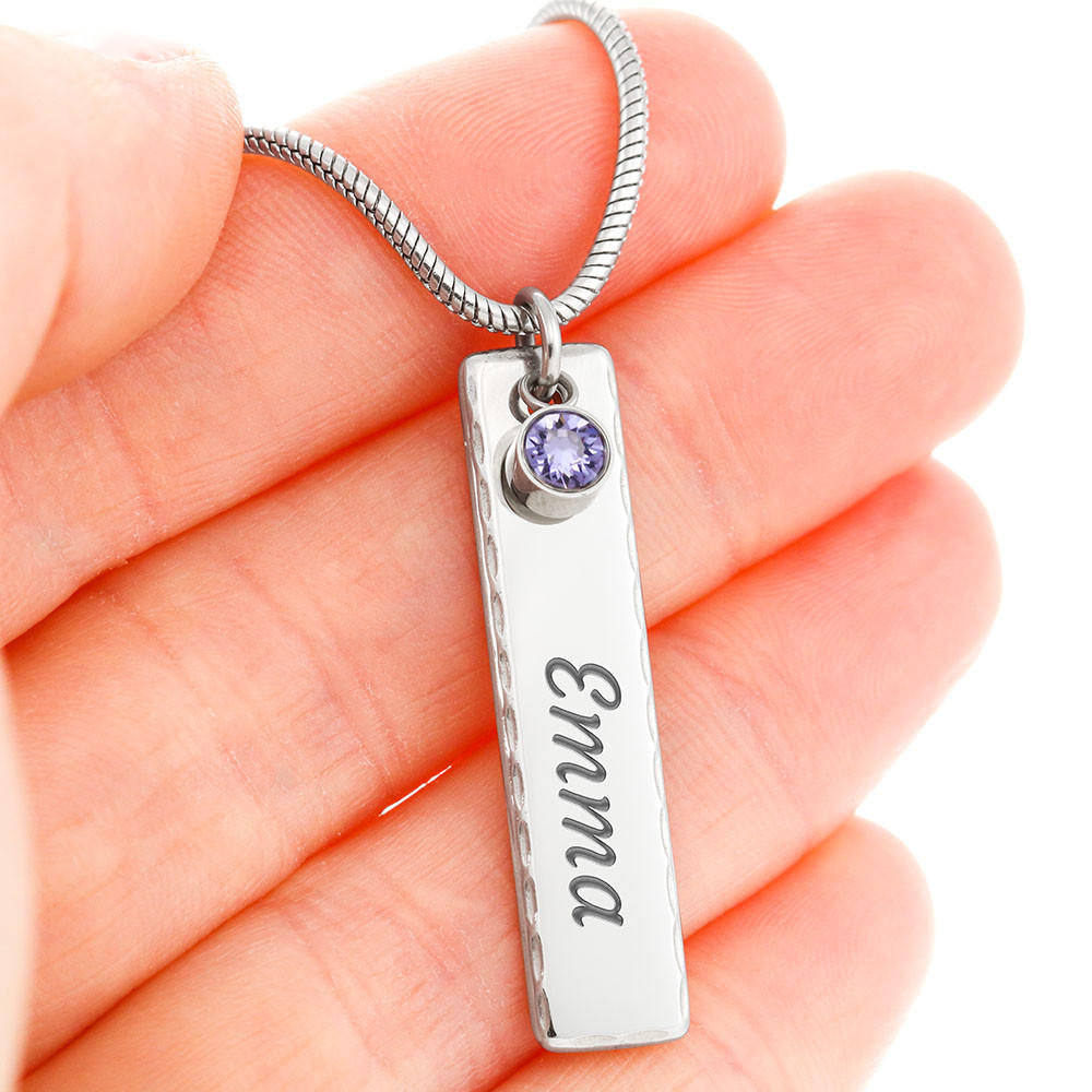 Personalized Dad Memorial Birthstone Necklace