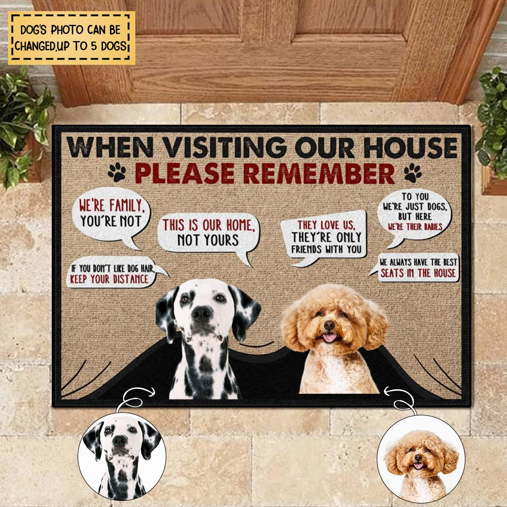 Custom Photo When Visiting Our House Please Remember-Personalized Doormat