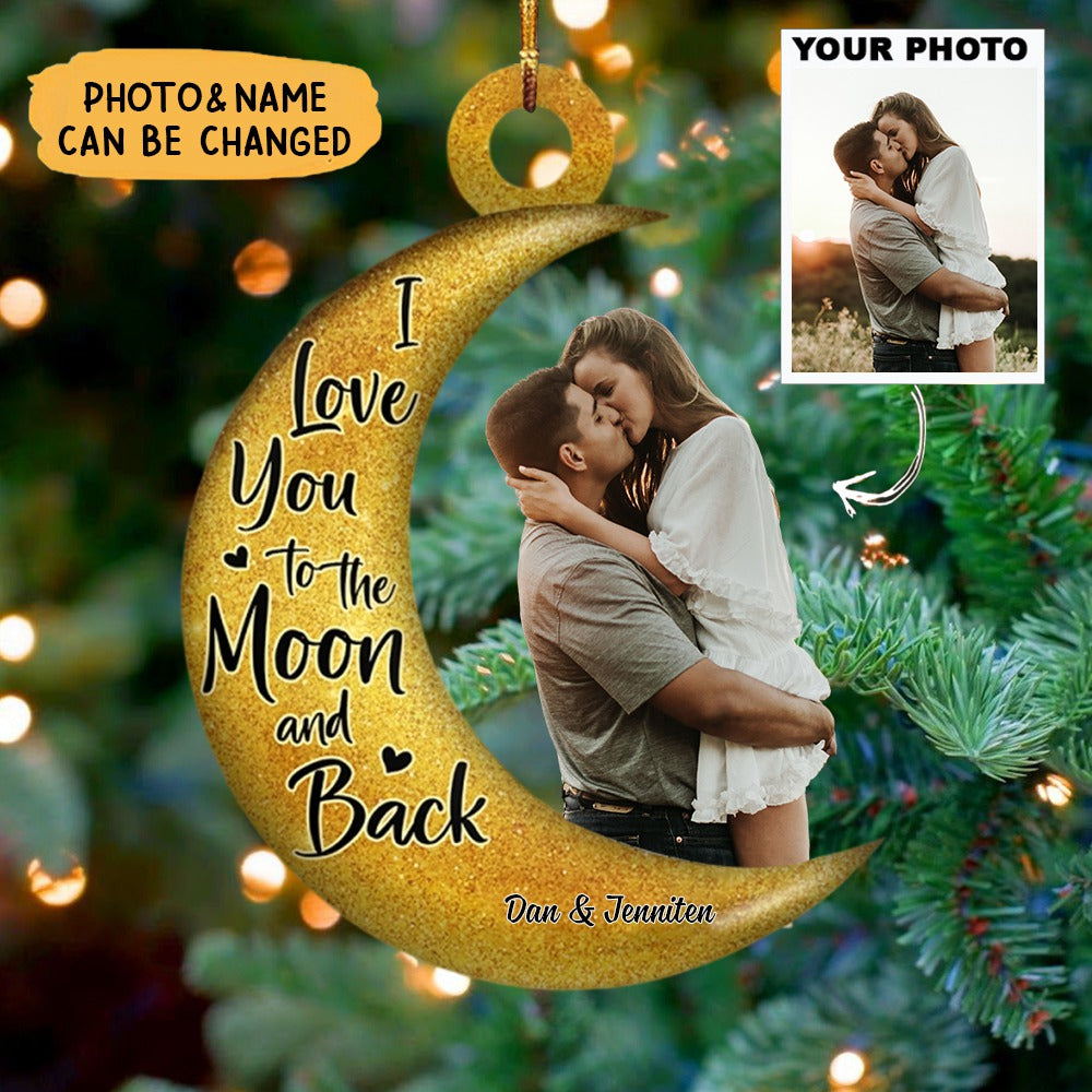 I Love You To The Moon And Back Personalized custom Photo Acrylic Ornament