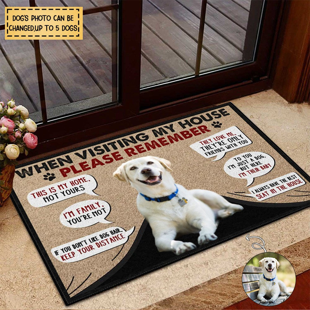 Custom Photo When Visiting Our House Please Remember-Personalized Doormat