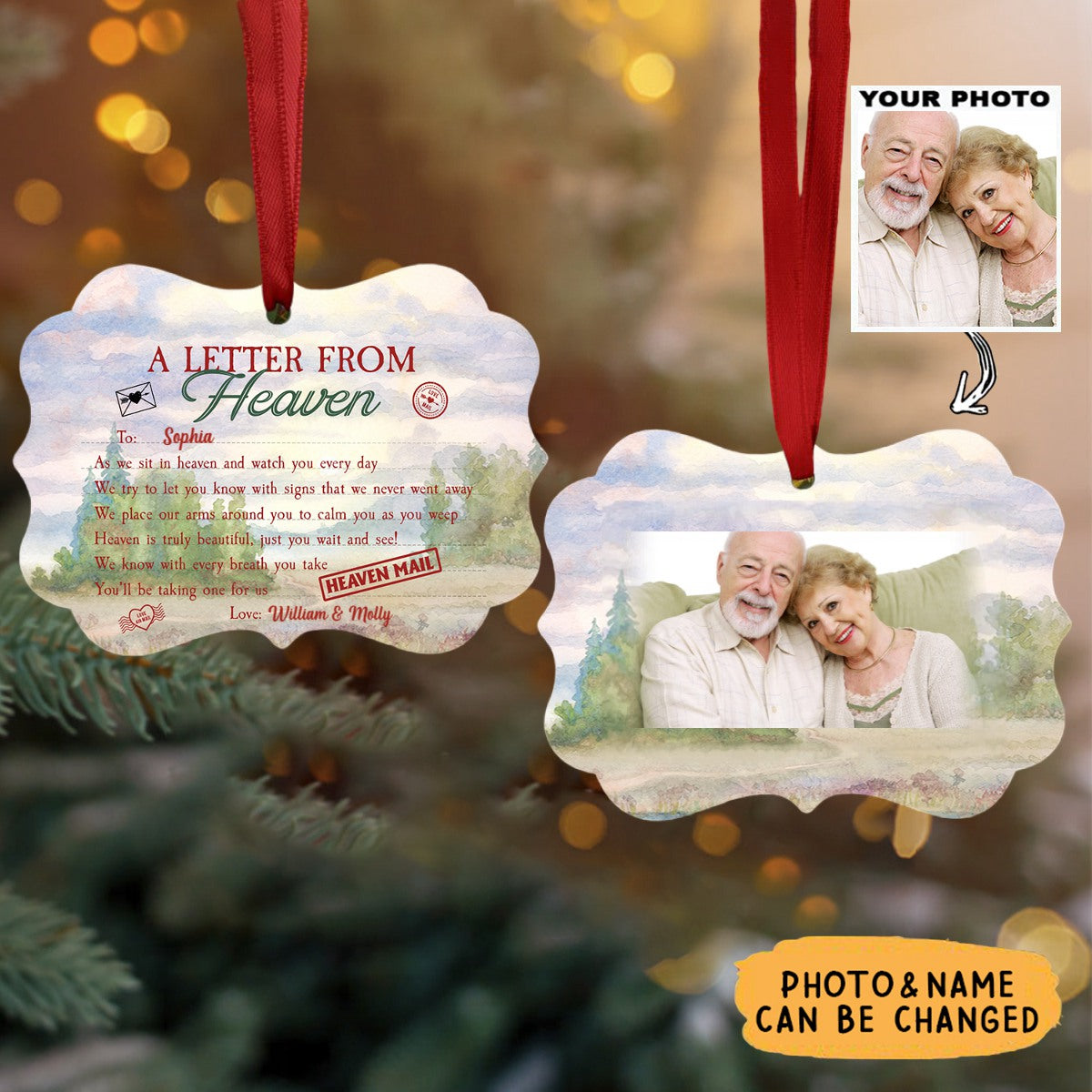 A Letter From Heaven To You - Personalized Ornament - Memorial Gift For Family