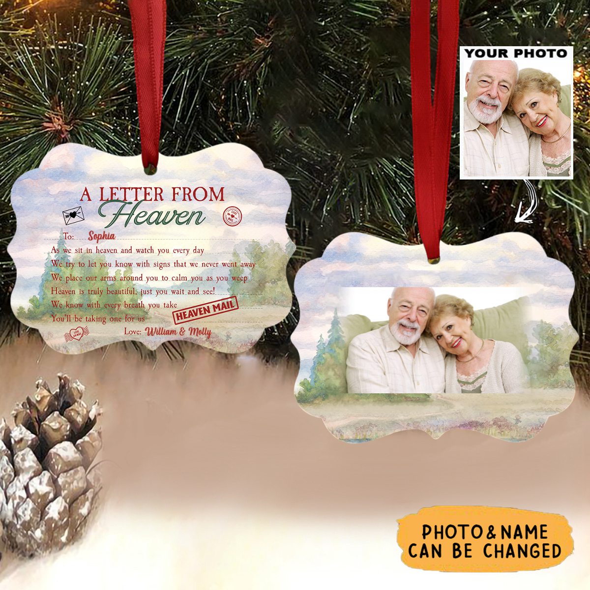 A Letter From Heaven To You - Personalized Ornament - Memorial Gift For Family
