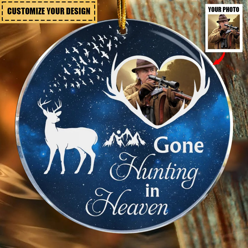 Gone Hunting In Heaven - Personalized Acrylic Photo Ornament