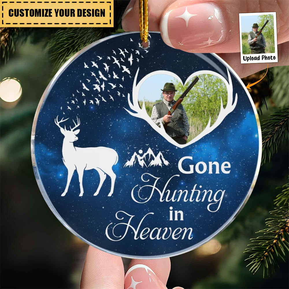 Gone Hunting In Heaven - Personalized Acrylic Photo Ornament