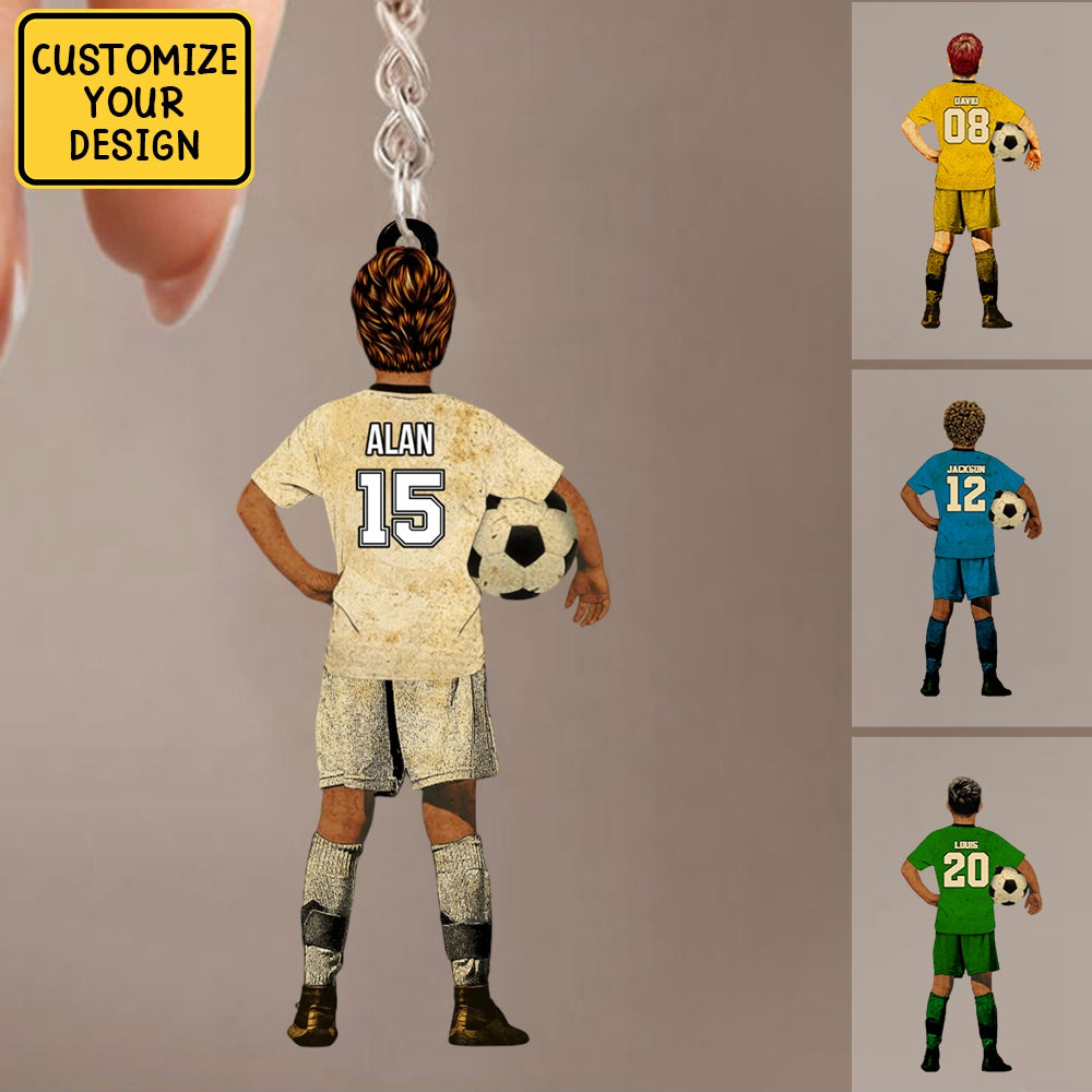 Personalized Soccer Players Acrylic Keychain - Gift For Soccer Lovers