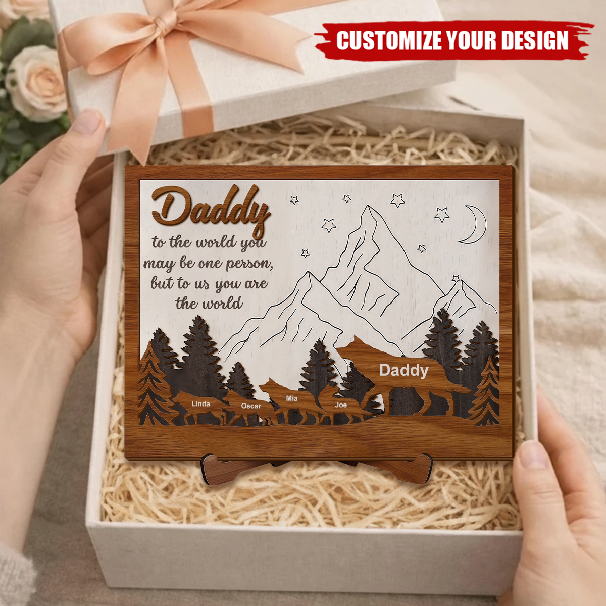Personalized Wooden Frame, Father's Day Gift For Him