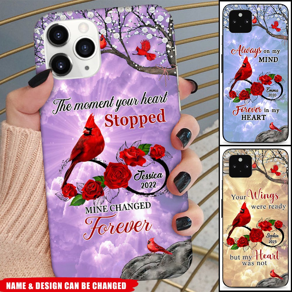Family Loss Cardinal Rose Infinite Love Custom Name Date Memorial Gift Phone case