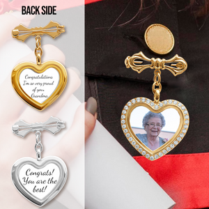 Personalized Graduation Lapel Pin With Photo & Text, Class of 2026 Gift For Graduates