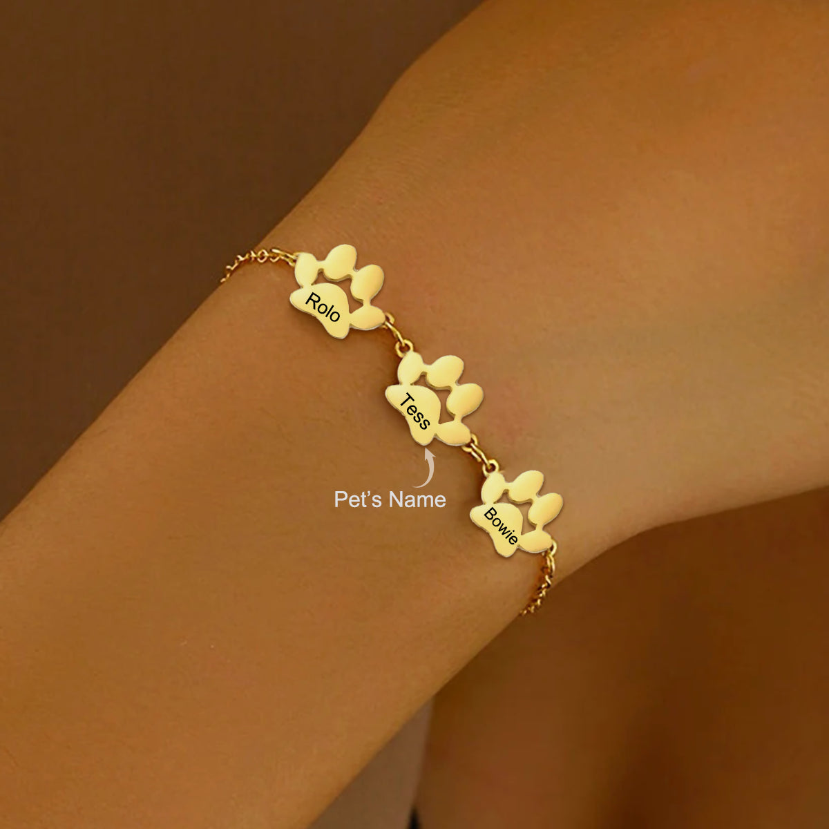 Personalized Engraved Paw Print Bracelet, Gift for Pet Lovers