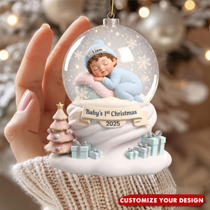 Baby’s First Christmas Ball  Ornament, Personalized Newborn Gift