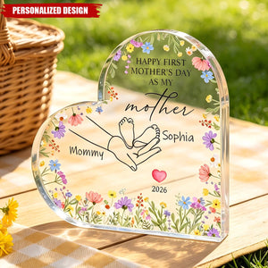 Happy First Mother's Day- Personalized Heart Acrylic Plaque
