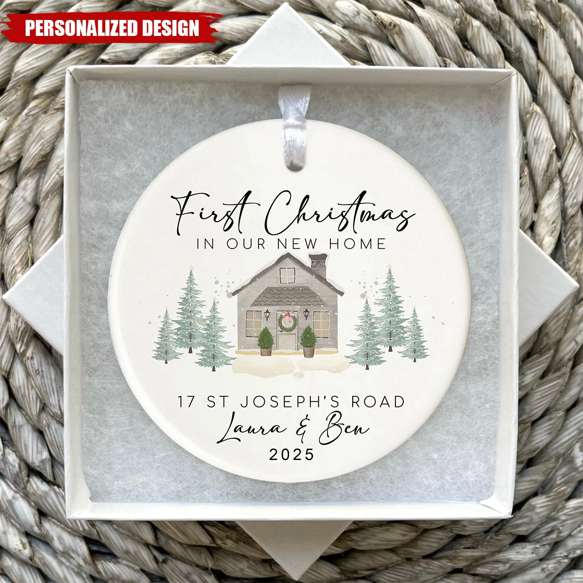 First Christmas in Our New Home - Personalized Ceramic Ornament