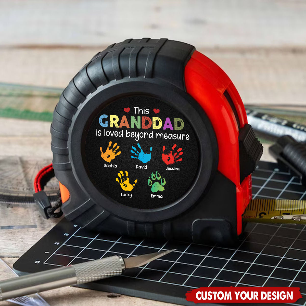 A Hero In Every Heart - Family Personalized Custom Tape Measure - Father's Day, Gift For Dad