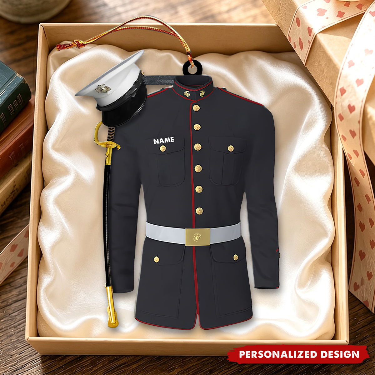 Marine Uniform Ornament - Personalized Custom Shaped Acrylic Ornament - Christmas Gift For Military, Army Dad, Husband