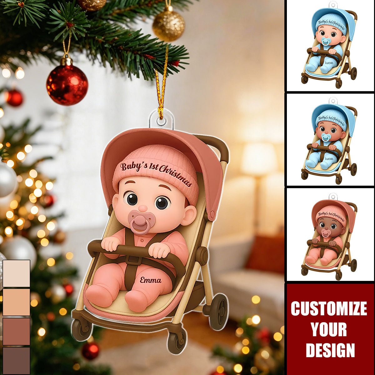 Personalized Baby’s First Christmas Ornament - Custom New Baby Gift