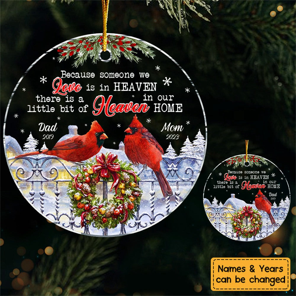 Memorial Cardinal A Little Bit Of Heaven In Our Home Circle Ornament
