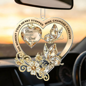 Personalized Memorial Sympathy Gift, Butterfly Acrylic Car Ornament