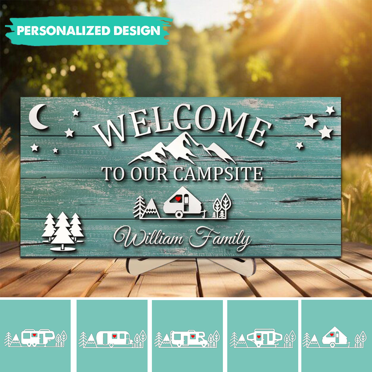 Welcome To Our Adventure-Personalized Custom Camping Wooden Plaque