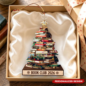 Christmas Tree Book Club Custom Names - Personalized Acrylic Ornament