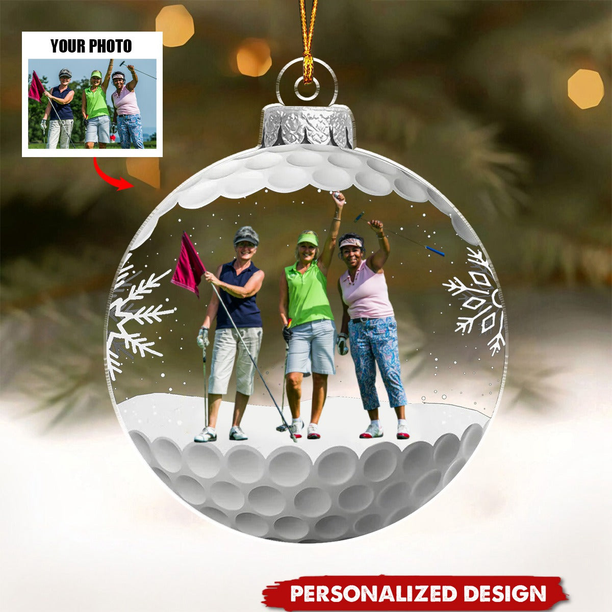 Custom Photo For The Golf Lovers - Personalized Custom Ornament