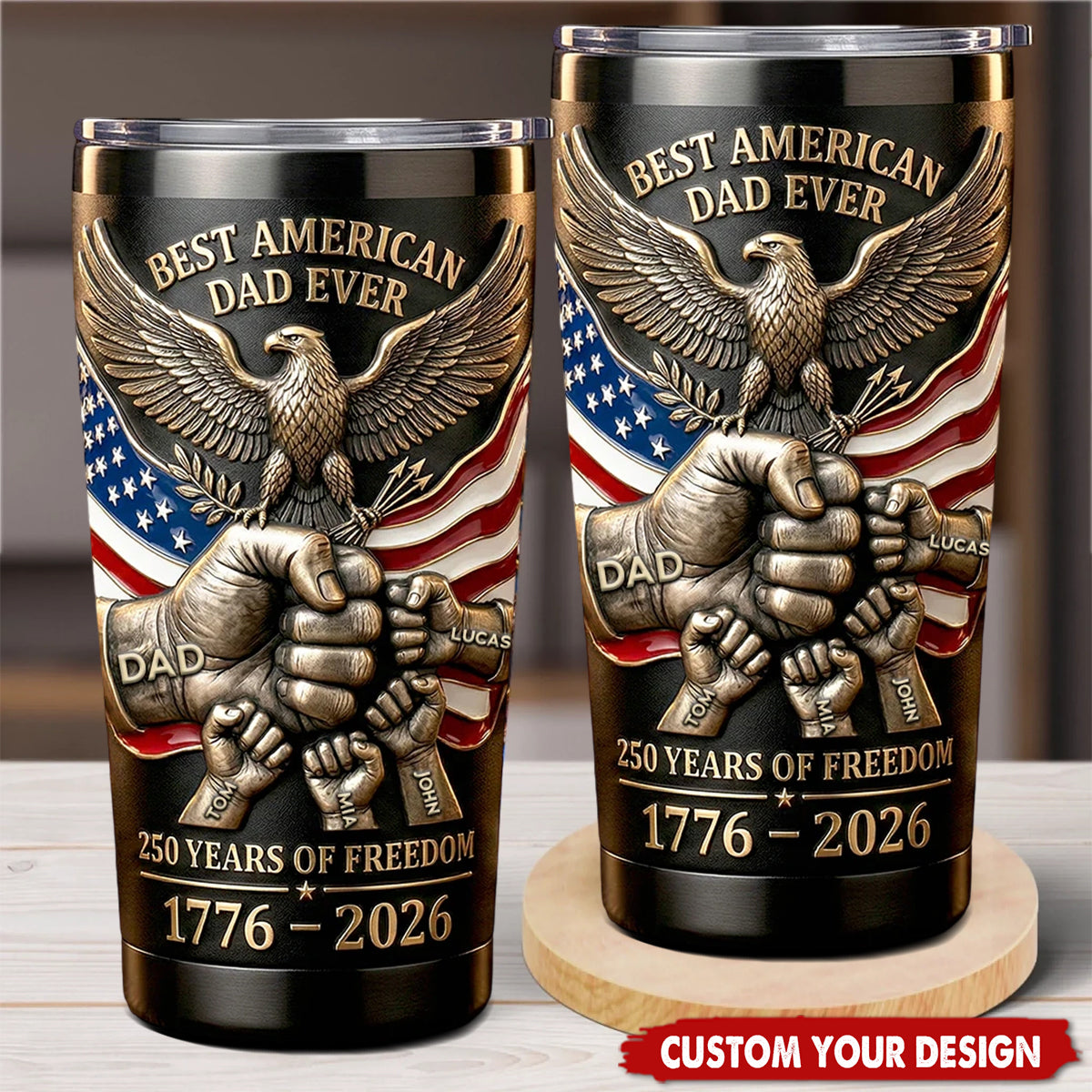 250 Years Of Freedom Tumbler - Personalized Gifts For Dad