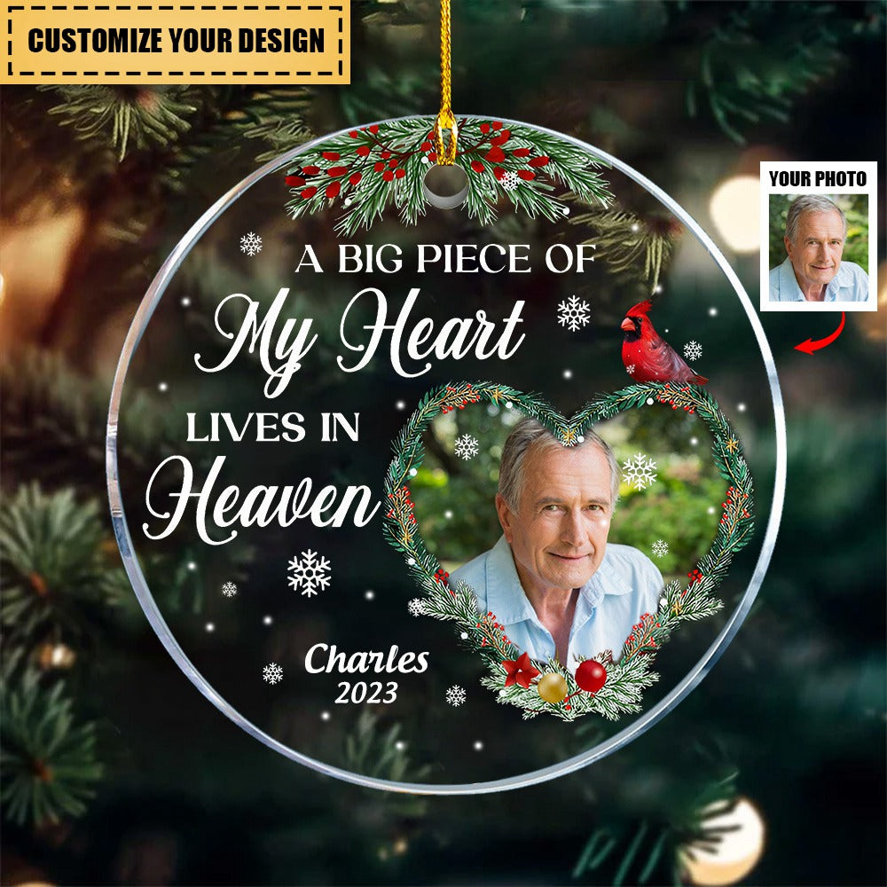 Memorial Gift Cardinal Piece Of My Heart Circle Ornament