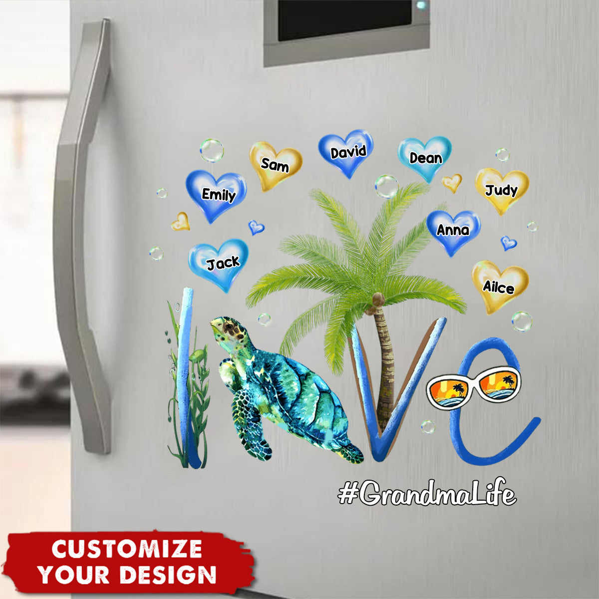 Gift For Grandma Turtle Personalized Sticker