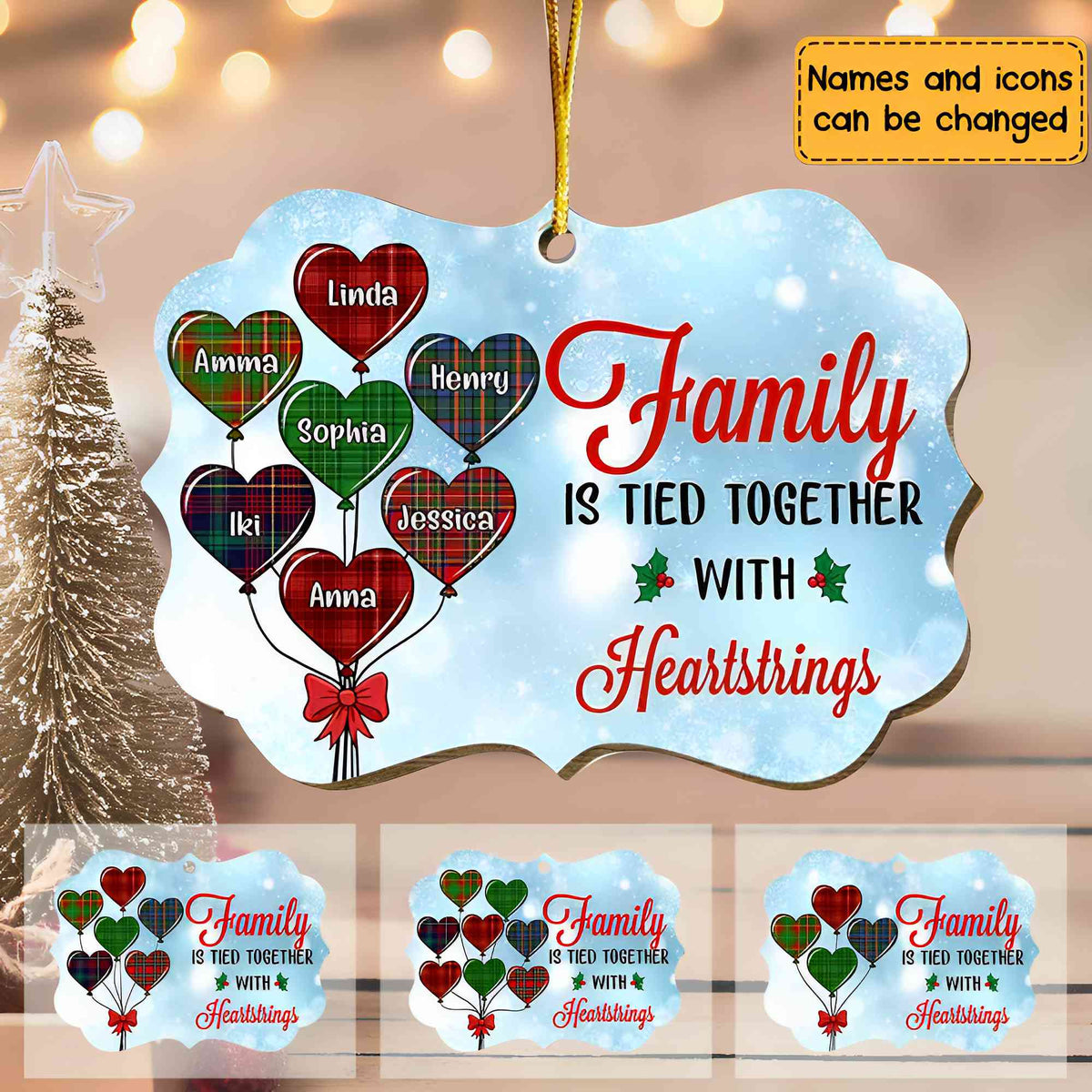 Gift For Family Tied Together With Heartstrings Benelux Ornament
