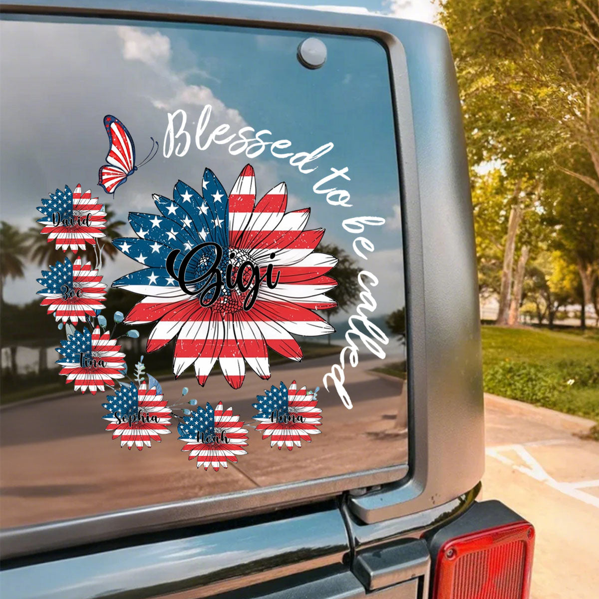 Blessed To Be Called Grandma - Personalized Independence Day Sticker