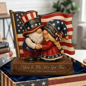 Personalized Patriotic Couple Plaque – Custom American Flag Anniversary Gift