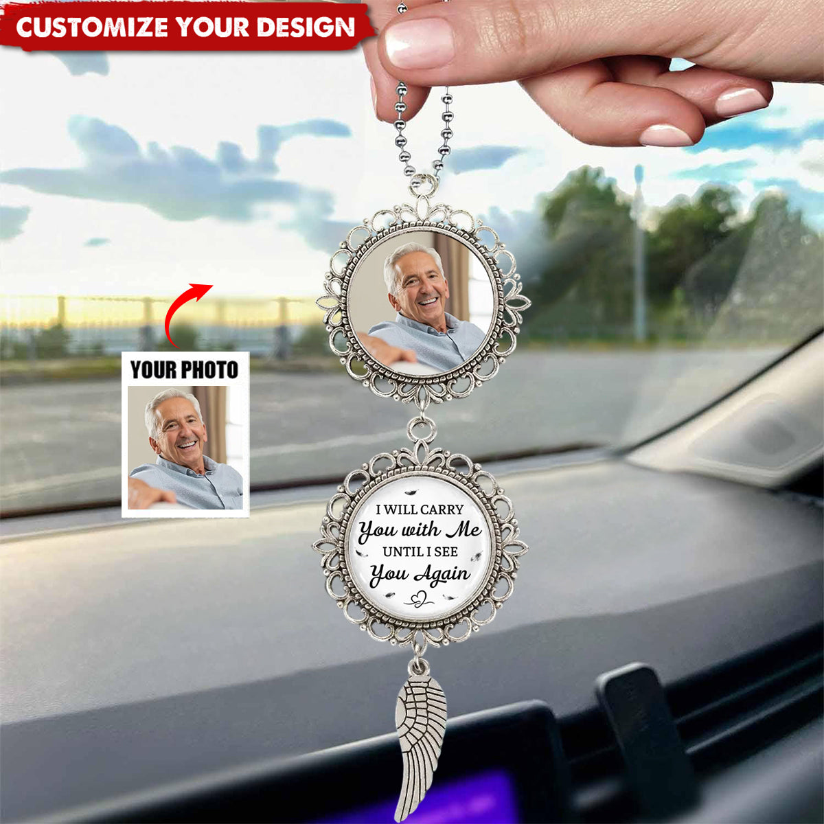 Personalized Photo Pendant Charm - Memorial Gifts
