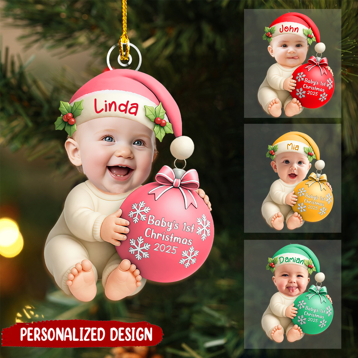Baby's 1st Christmas Gift - Custom Photo Acrylic Ornament