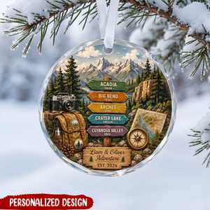 Personalized Travel Adventure Mountain Ornament-Adventure Keepsake