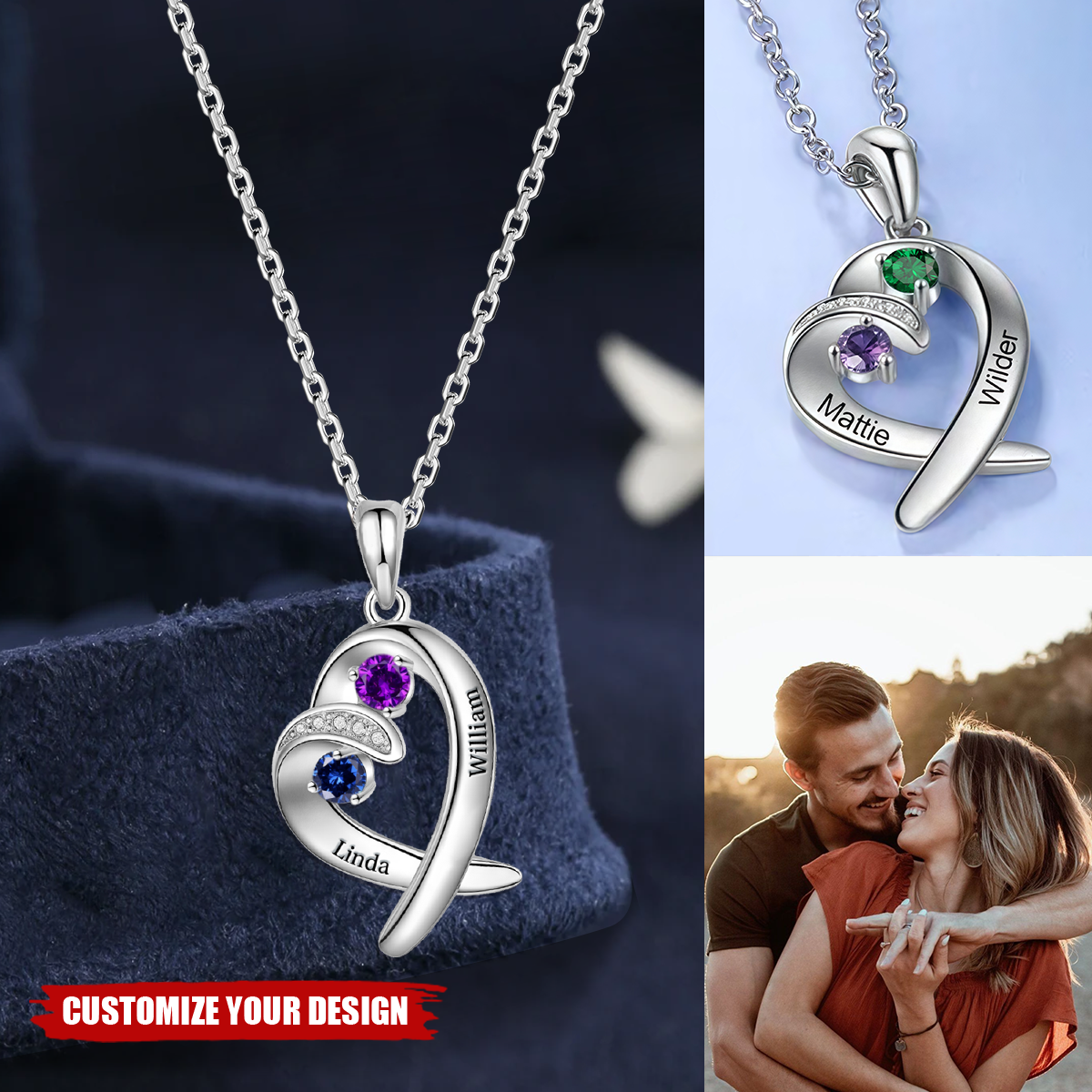 Together Forever - Personalized Birthstone Promise Necklace