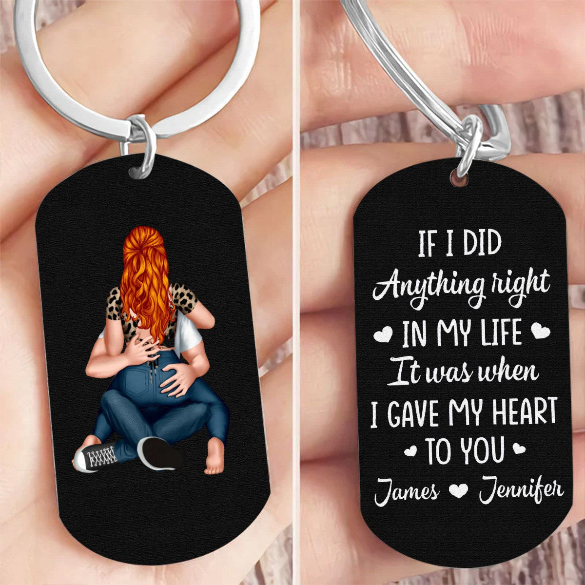 I Gave My Heart To You - Personalized Stainless Steel Keychain