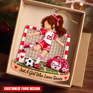 Personalized Soccer Girl Christmas Ornament- Soccer Team Player Keepsake
