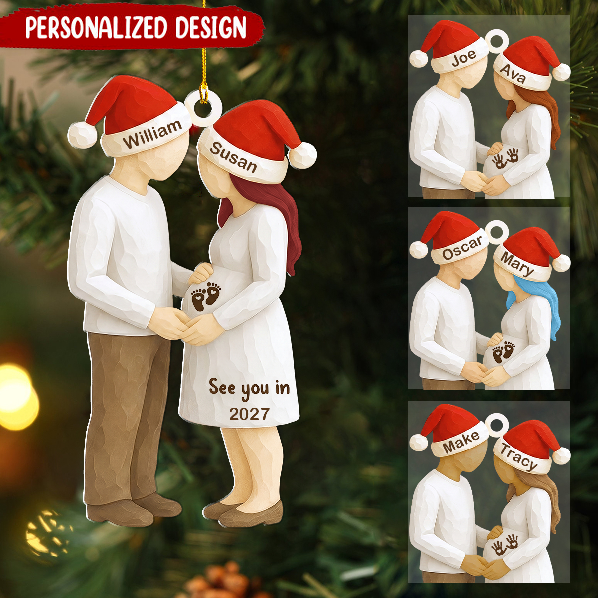 Expecting Parents Baby Arriving - Personalized Acrylic Ornament