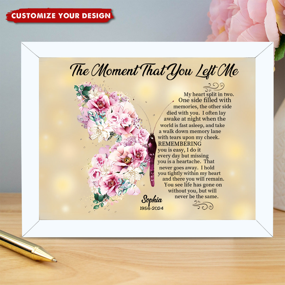 The Moment That You Left Me-Memorial Light Up Shadow Box
