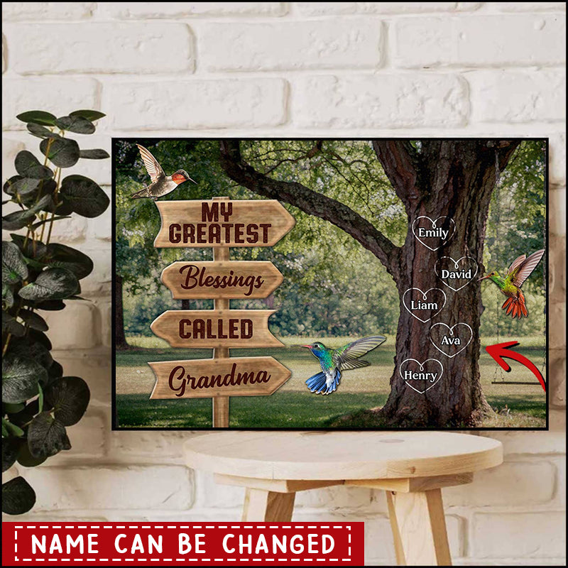 My Greatest Blessings Called Grandma-Personalized Canvas Gift For Nana,Grandma