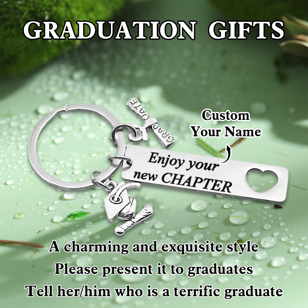Enjoy Your New CHAPTER - Personalized Graduation Keychain 2025