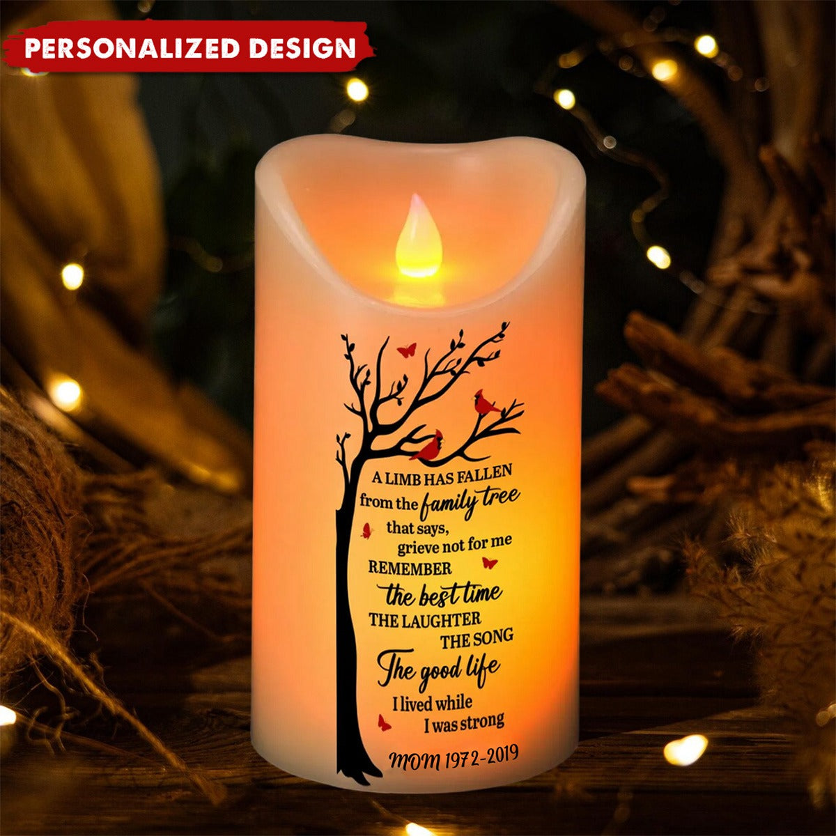 Remember The Best Time - Personalized Loss Of A Loved One Memorial Led Candle