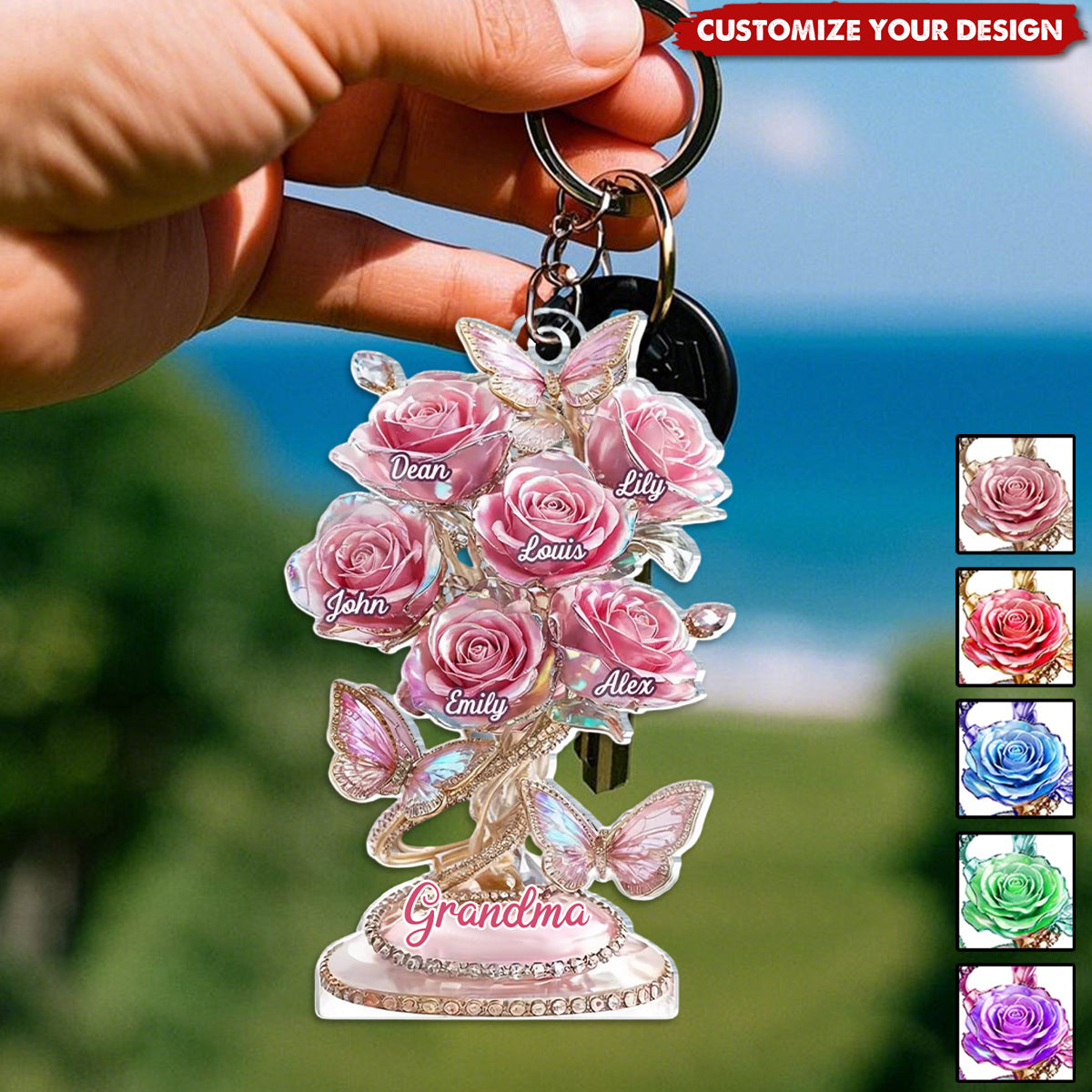 Every Rose Tells Your Story -  Family Personalized Custom Shaped Acrylic Keychain