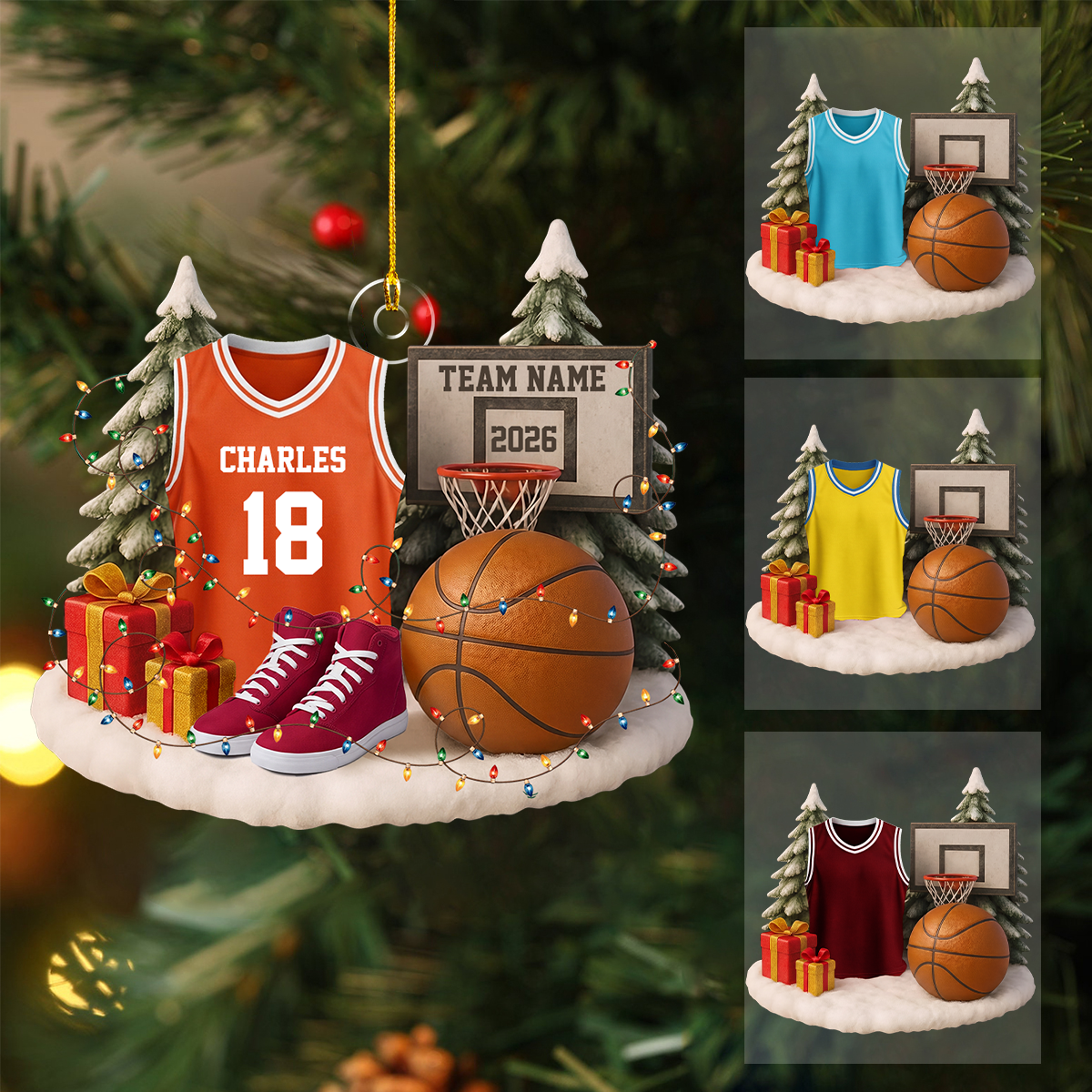 Personalized Custom Jersey Keepsake Basketball Ornament