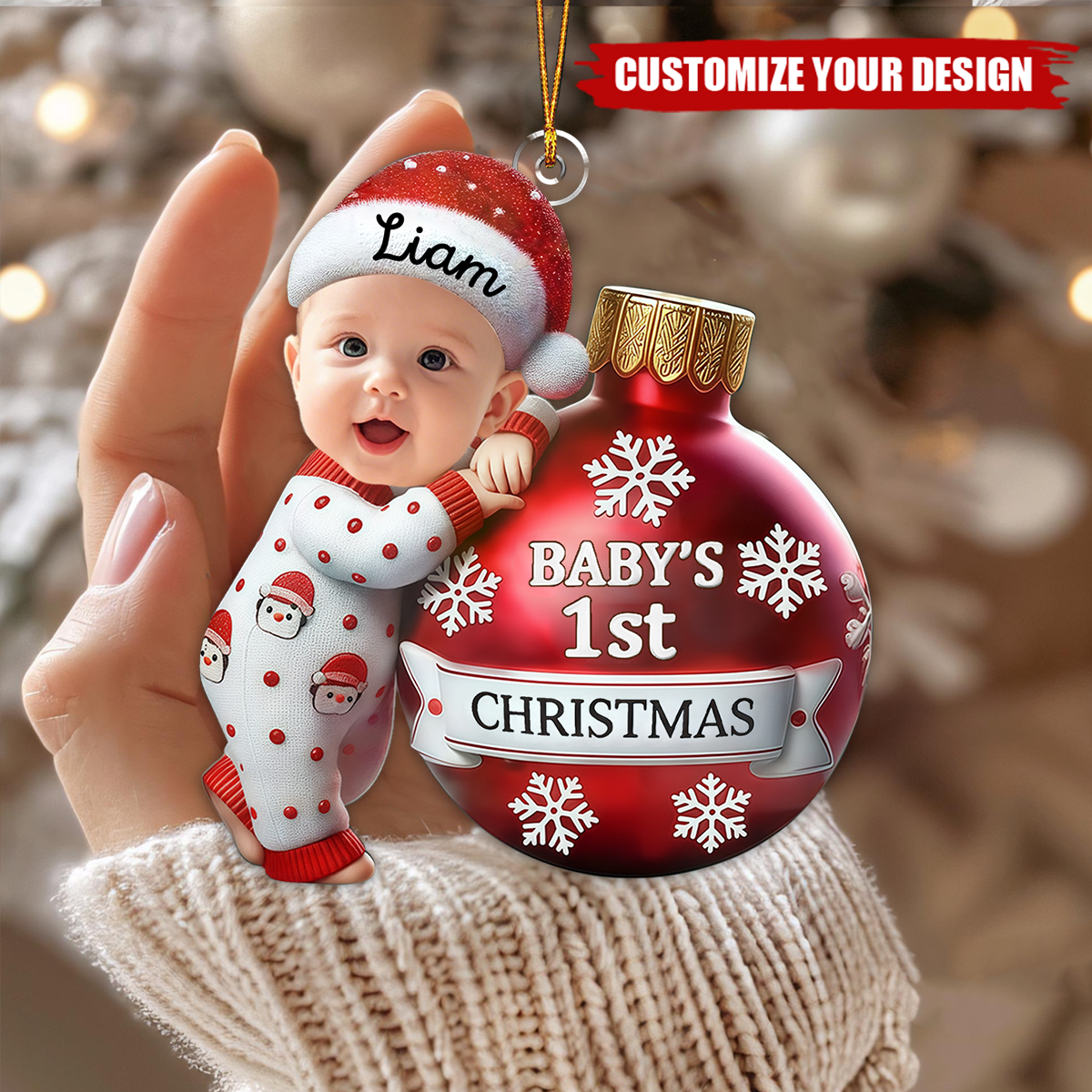Personalized Baby Ornament, Baby First Christmas Ornament