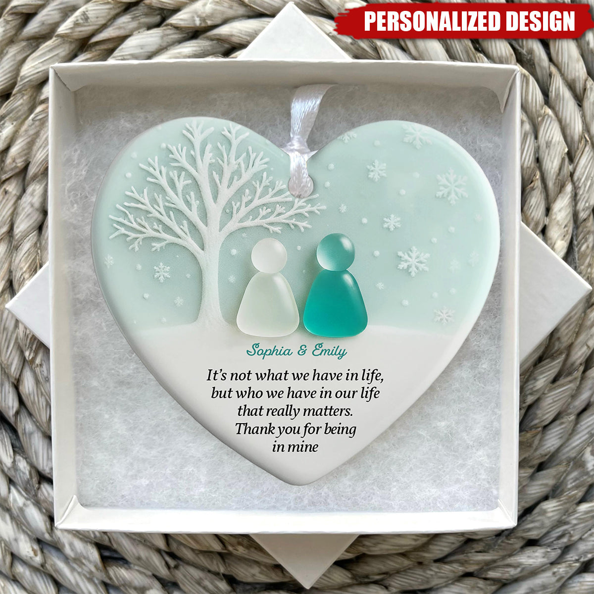 Best Friend Christmas Gift - Personalized Friendship Sea Ceramic Ornament